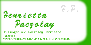 henrietta paczolay business card
